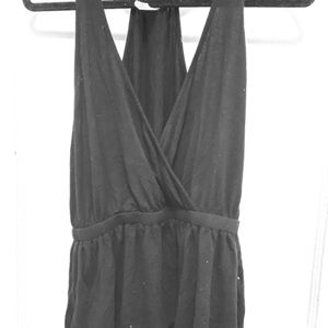 Free People black cotton cinched racer back tank